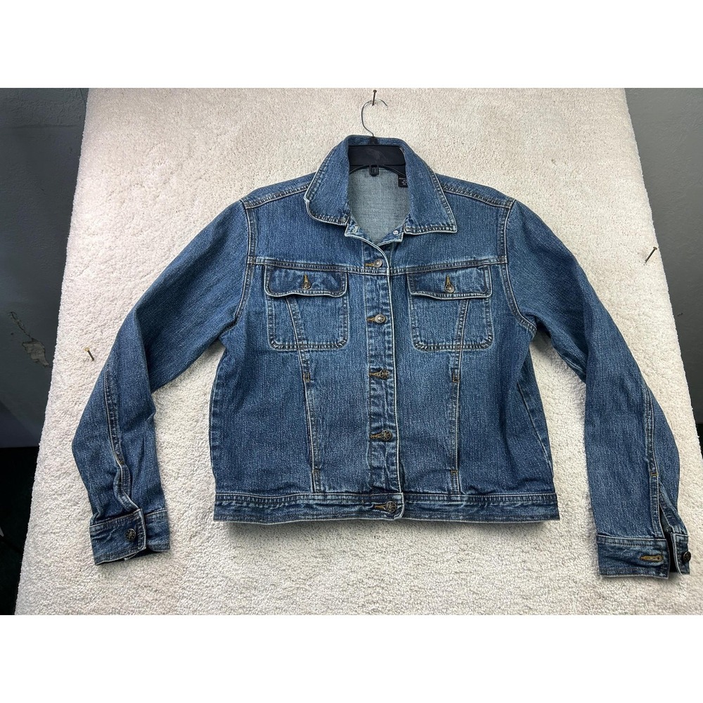 Will Smith Denim Jacket Mens‎ Medium Blue Stretch Button Up Classic Trucker Coat